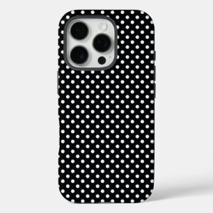 Schwarz mit weißen Polka-Punkten iPhone 16 Pro Hülle