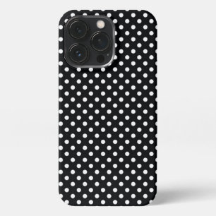 Schwarz mit weißen Polka-Punkten iPhone 13 Pro Hülle