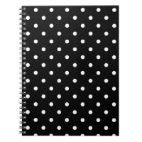 Schwarz mit weißen Polka-Punkten