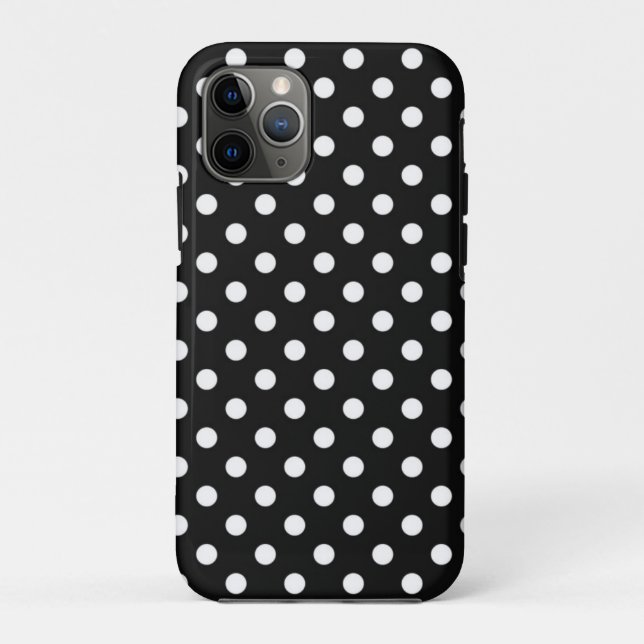 Schwarz mit weißen Punkten Case-Mate iPhone Hülle (Rückseite)