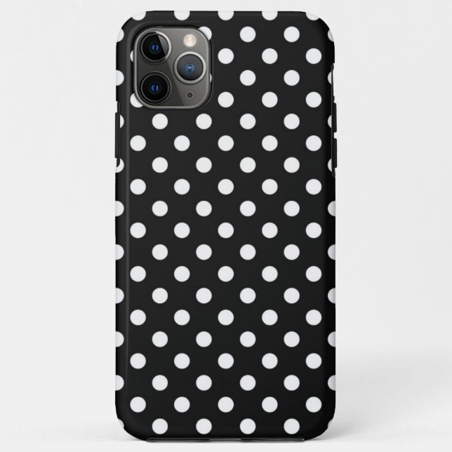 Schwarz mit weißen Punkten Case-Mate iPhone Hülle (Rückseite)