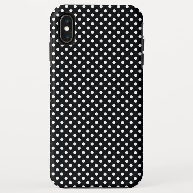 Schwarz mit weißen Punkten Case-Mate iPhone Hülle (Rückseite)