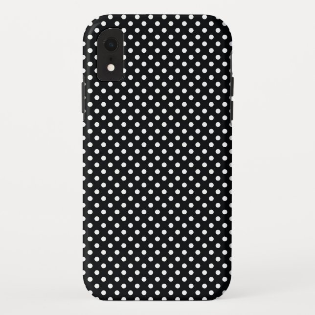Schwarz mit weißen Punkten Case-Mate iPhone Hülle (Rückseite)
