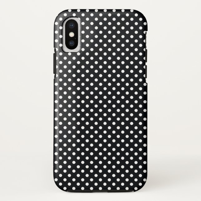 Schwarz mit weißen Punkten Case-Mate iPhone Hülle (Rückseite)