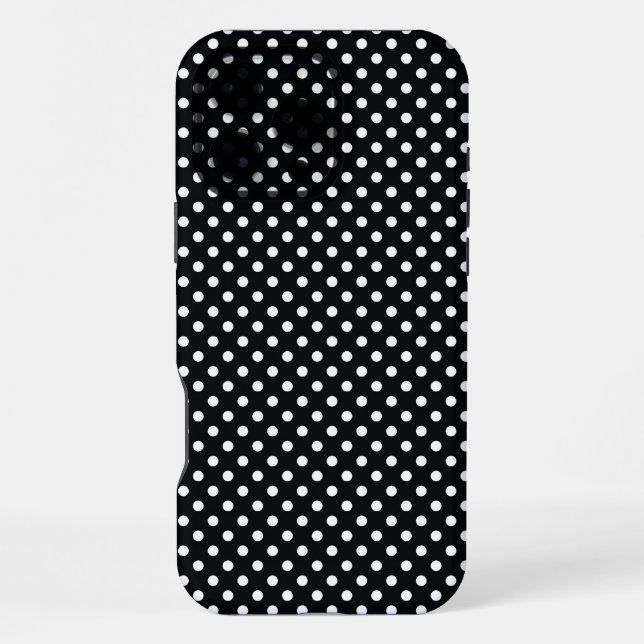 Schwarz mit weißen Punkten iPhone Hülle (Rückseite)