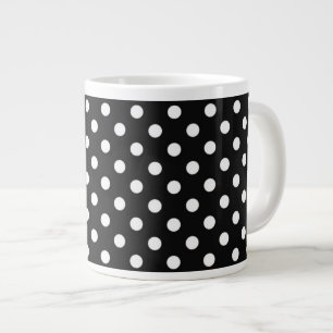 Schwarz mit weißen Punkten Jumbo-Tasse