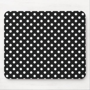 Schwarz mit weißen Punkten Mousepad