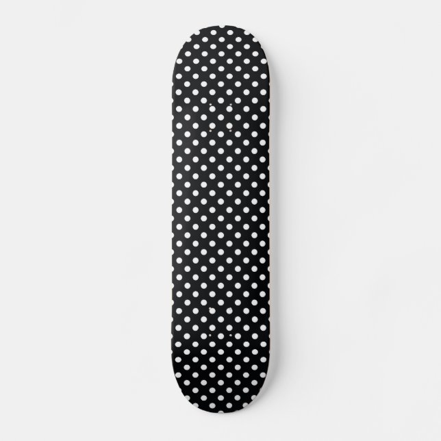 Schwarz mit weißen Punkten Skateboard (Vorderseite)