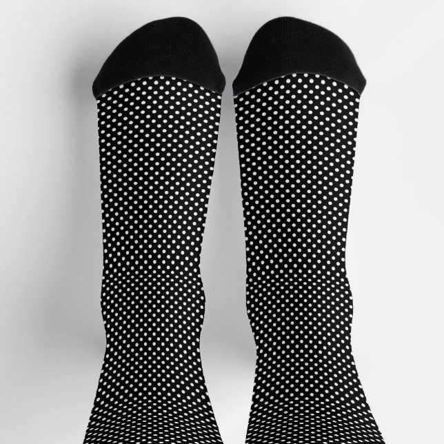 Schwarz mit weißen Punkten Socken (Oben)