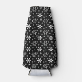 SCHWARZ MIT WEISSEN WINTERSCHNEEEN FLASCHENKÜHLER