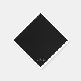 Schwarz mit weißer Hochzeitsdetails Serviette