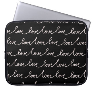 SCHWARZ MIT WEISSER LIEBE LAPTOPSCHUTZHÜLLE