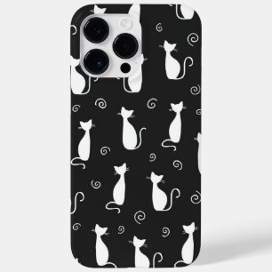 SCHWARZ MIT WEISSER SITZKATZMUSTER Case-Mate iPhone 14 PRO MAX HÜLLE