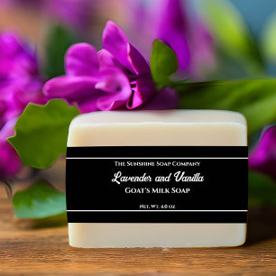 Schwarz mit weißer Text-Seife Bauchband Einladungsbanderole