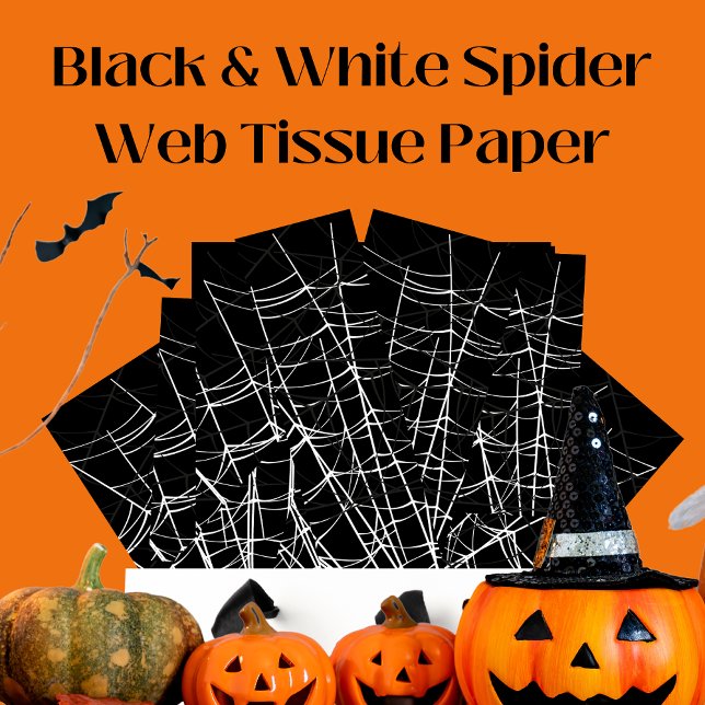 Schwarz mit White Spider Webs und niedliches Moder Seidenpapier (Von Creator hochgeladen)