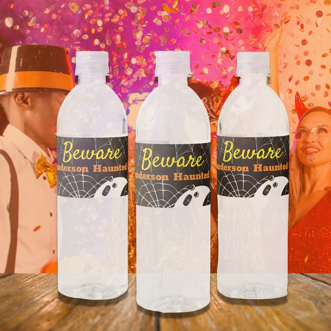 Schwarz mit White Spider Webs und niedliches Moder Wasserflaschenetikett (Von Creator hochgeladen)