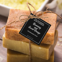Schwarz mit White Text Soap Kosmetik Packing Tag