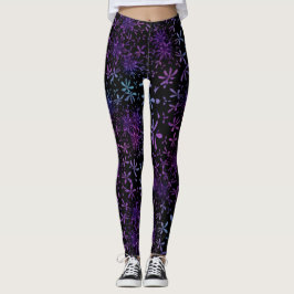 Schwarz mit zartem Lilac-Petal-Leggings Leggings