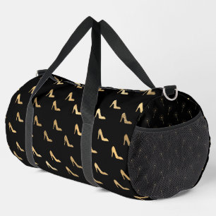 SCHWARZ MIT ZEITIGEN GOLDSCHUHEN MIT HOHEN GESCHOS DUFFLE BAG