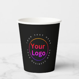 Schwarz (Modern Business Logo) Pappbecher