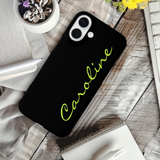 Schwarz Modern Lässiges Monogramm Personalisiert Case-Mate iPhone Hülle (Von Creator hochgeladen)