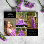 Schwarz-Modern-Minimal-Foto Collage 16 . Geburtsta Einladung<br><div class="desc">Moderne und minimalistische Sweet 16 Einladung mit einer Foto-Collage von vier Fotos des hübschen Geburtstagsmädchens. Fügen Sie die Sweet 16-Einladung Formulierung in einem sauberen,  einfachen Typografie-Design in Weiß gegen schwarze Schachteln,  die zwischen den Fotos der Sweet 16 Jahre.</div>