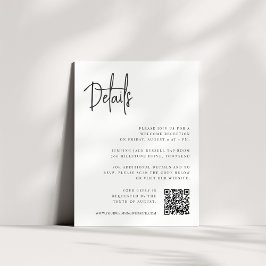 Schwarz | Modern Script All-in-One-Hochzeitsdetail Begleitkarte