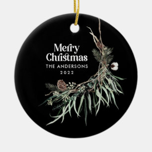 Schwarz, modern und elegant, botanisch keramik ornament