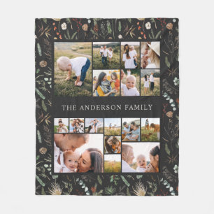 Schwarz, modern und elegant, botanische Pampas aus Fleecedecke