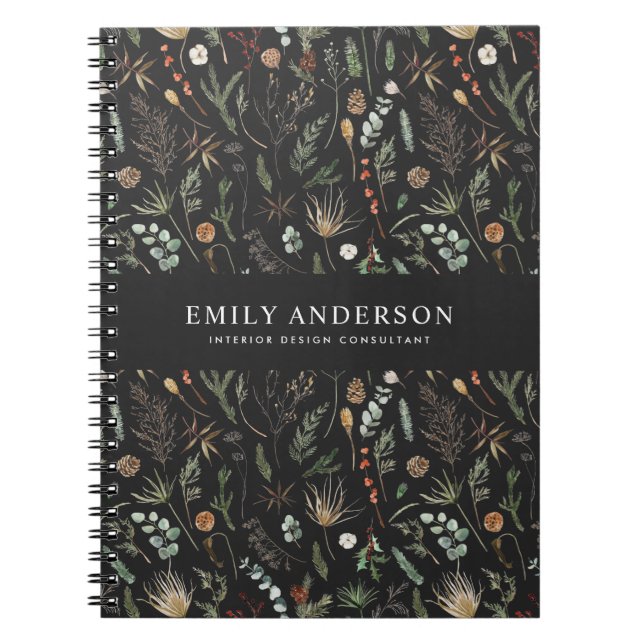 Schwarz, modern und elegant notizblock (Vorderseite)