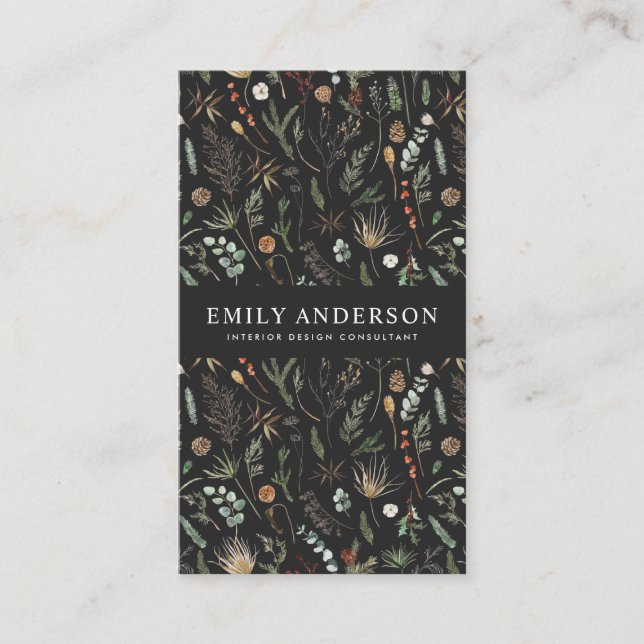 Schwarz, modern und elegant visitenkarte (Vorderseite)