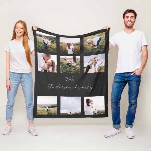 Schwarz, modern und minimalistisch, einfach 9 Foto Fleecedecke (Beispiel)