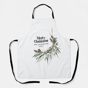 Schwarz moderne elegante Wasserfarbe botanische ru Schürze