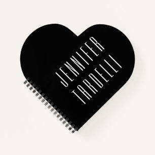 Schwarz Moderne Minimalistisch Elegant Ihr Name Notizbuch