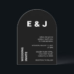 Schwarz-Moderne Minimalistische Hochzeitseinladung Einladung<br><div class="desc">An der Vorderseite dieser modernen,  mutigen Hochzeitseinladungskarte befindet sich eine weiße Schrift auf schwarzem Hintergrund. Die Rückseite der Karte ist schlicht schwarz. Eine schöne Hochzeitseinladungskarte,  die einfach online personalisiert werden kann,  bevor sie bestellt wird.</div>