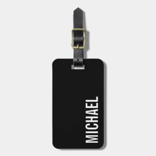 Schwarz Moderner Minimalistischer Personalisierter Gepäckanhänger