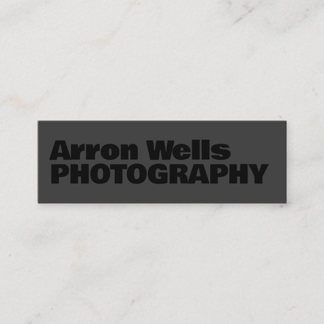 Schwarz - Moderner, mutiger QR-Code Mini Visitenkarte (Vorderseite)