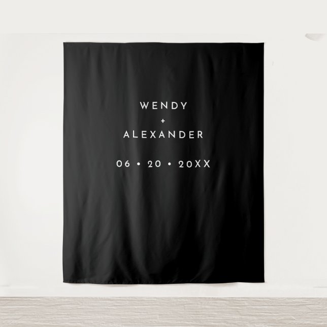 Schwarz Modernes, feines Foto für Hochzeiten Wandteppich (Vorderseite)