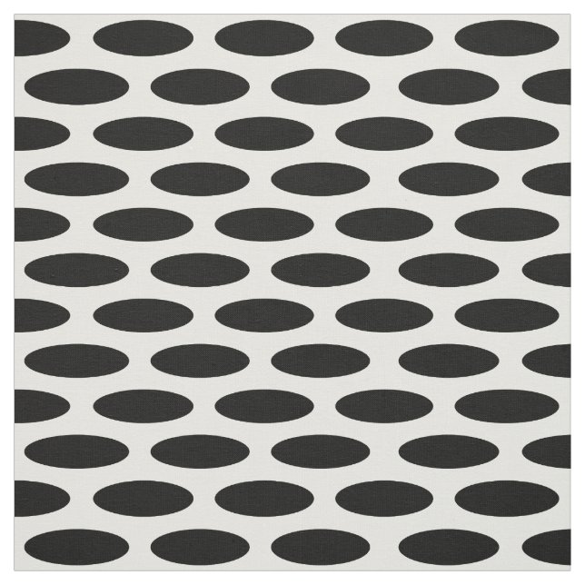 Schwarz Modernes Oval Stoff (Muster)