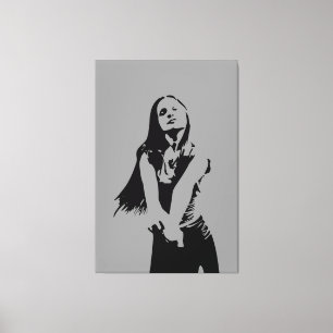 Schwarz-Monochrome-Silhouette Leinwanddruck