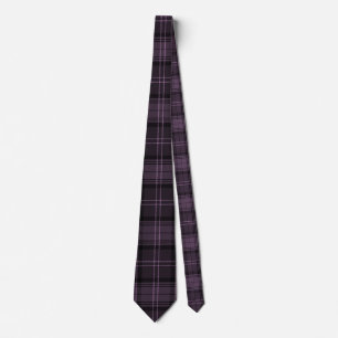 Schwarz, Mulberry, Lila Kariertes Tartan-Muster Krawatte