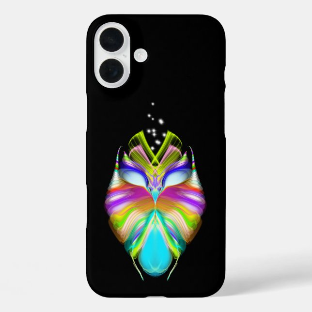Schwarz-Multicolor-Owl Case-Mate iPhone Hülle (Rückseite)