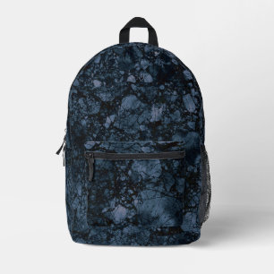 Schwarz-Navy-Blaue Marmorstruktur Bedruckter Rucksack