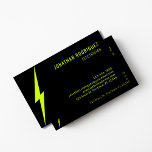 Schwarz-Neon-Gelb-Licht-Custom-Elektro Visitenkarte<br><div class="desc">Mit dieser eleganten E-Mail-Visitenkarte, die speziell für Handwerker und Servicemitarbeiter entwickelt wurde, machen Sie einen kühlen Eindruck. Mit einem sauberen, minimalistischen Design auf einem schwarzen Hintergrund erhöht sich diese Karte durch einen lebendigen neongelben Blitz, der eine scharfe, moderne Kante hinzufügt. Das Layout ist sorgfältig organisiert, um sicherzustellen, dass Ihre Kontaktinformationen...</div>