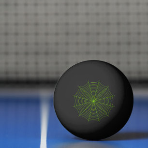 Schwarz-Neon-Grün-Spinnennetz Halloween-Muster Tischtennisball