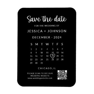 Schwarz-Neuer Minimalistischer Save the Date Kalen Magnet