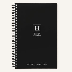 Schwarz Noir Klassisches Monogramm Notizbuch