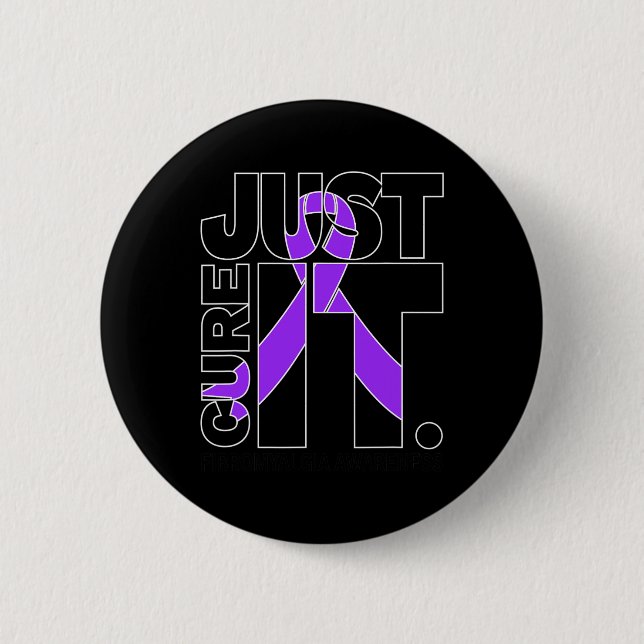 Schwarz nur heilen Fibromyalgie Bewusstsein Button (Vorderseite)