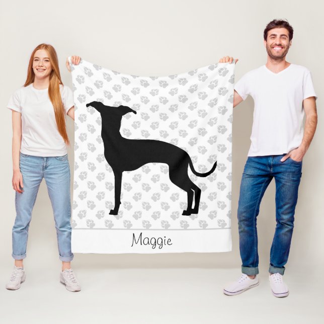 Schwarz (oder jede andere Farbe) Iggy-Silhouette & Fleecedecke (Beispiel)