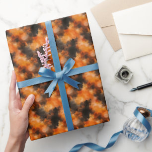 Schwarz & Orange Abstrakt Geschenkpapier